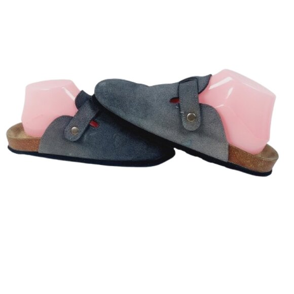 Project Cloud Women's Grey Suede Leather Memory Foam Slip-on Clog Mules Size 10 - Picture 1 of 12
